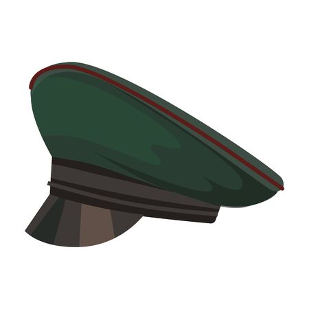 Military cap vector icon.Cartoon vector icon isolated on white background military cap.のイラスト素材