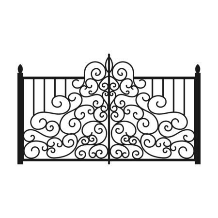 Fence gate vector icon.Cartoon vector icon isolated on white background fence gate.のイラスト素材