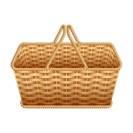 Basket vector icon. Realistic vector icon isolated on white background basket.のイラスト素材