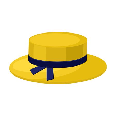 Summer hat vector icon.Cartoon vector icon isolated on white background summer hat.のイラスト素材