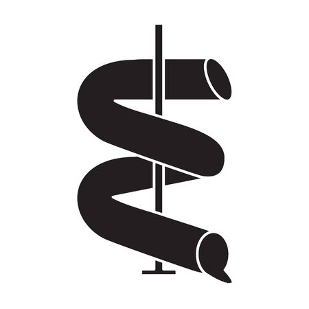 Water slide vector icon.Black vector icon isolated on white background water slide .のイラスト素材