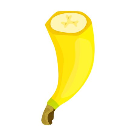 Piece banana vector icon.Cartoon vector icon isolated on white background piece banana.のイラスト素材