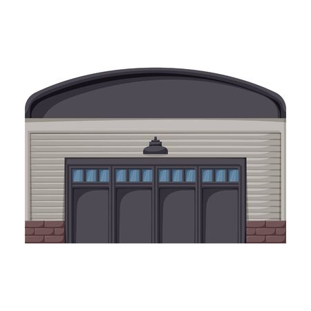 Garage of building vector icon.Cartoon vector icon isolated on white background garage of building.のイラスト素材