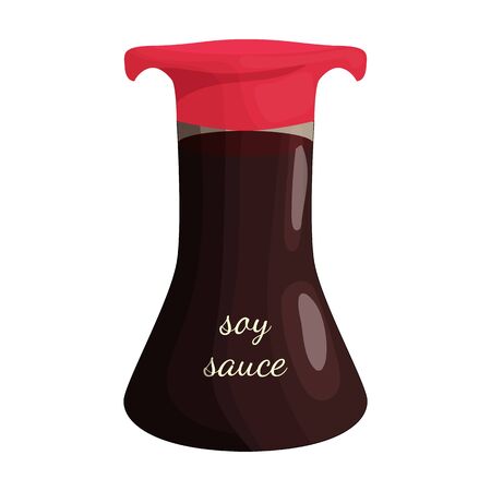 Soy sauce vector icon.Cartoon vector icon isolated on white background soy sauce.のイラスト素材
