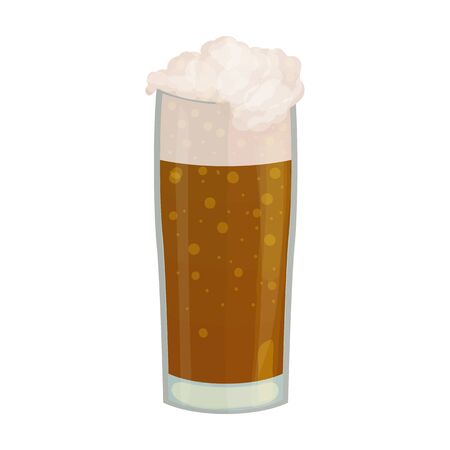 Beer glass vector icon.Cartoon vector icon isolated on white background beer glass.のイラスト素材