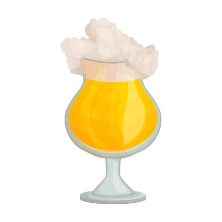 Beer glass vector icon.Cartoon vector icon isolated on white background beer glass.のイラスト素材