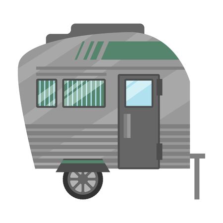 Trailer vector icon.Cartoon vector icon isolated on white background trailer.のイラスト素材