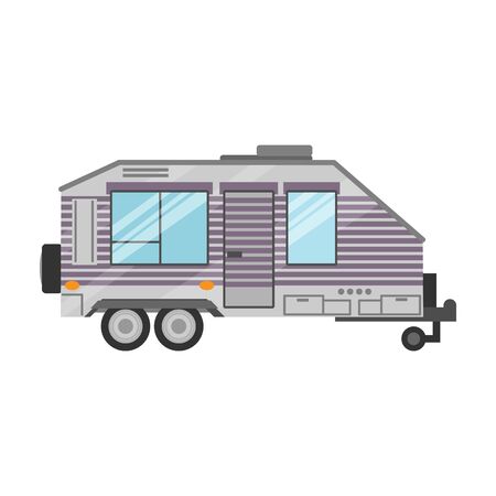Trailer vector icon.Cartoon vector icon isolated on white background trailer.のイラスト素材