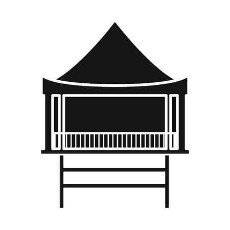 Vector illustration of stilts and wood sign. Set of stilts and patio vector icon for stock.のイラスト素材