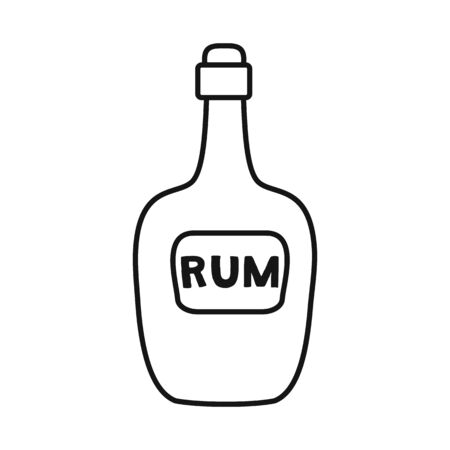 Vector design of bottle and rum logo. Graphic of bottle and bourbon stock vector illustration.のイラスト素材