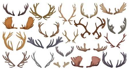 Elk horn crumbs vector cartoon set icon. Vector illustration antler reindeer on white background. Isolated cartoon set icon elk horn.のイラスト素材