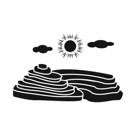 Isolated object of rice and field symbol. Collection of rice and terrace stock vector illustration.のイラスト素材