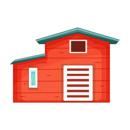 Barn vector icon.Cartoon vector icon isolated on white background barn.のイラスト素材
