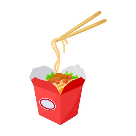 Noodle pack vector icon.Cartoon vector icon isolated on white background noodle pack.のイラスト素材