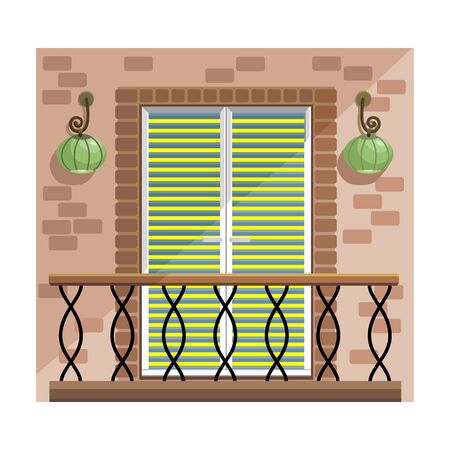 Balcony vector icon.Cartoon vector icon isolated on white background balcony.のイラスト素材