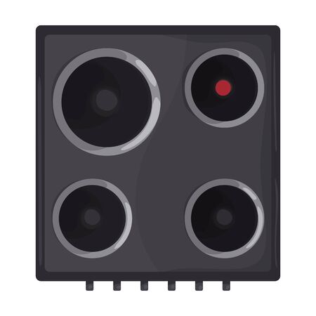 Electric stove vector icon.Cartoon vector icon isolated on white background electric stove.のイラスト素材