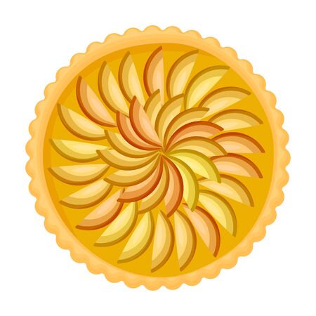 Cake top view vector icon.Cartoon vector icon isolated on white background cake top view.のイラスト素材