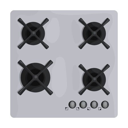 Gas stove vector icon.Cartoon vector icon isolated on white background gas stove.のイラスト素材