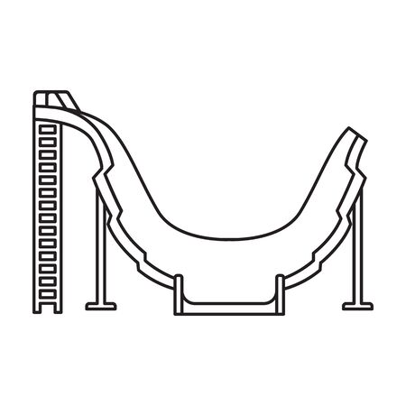 Water slide vector icon.Outline vector icon isolated on white background water slide .のイラスト素材