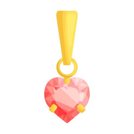 Gold pendant vector icon.Cartoon vector icon isolated on white background gold pendant.のイラスト素材