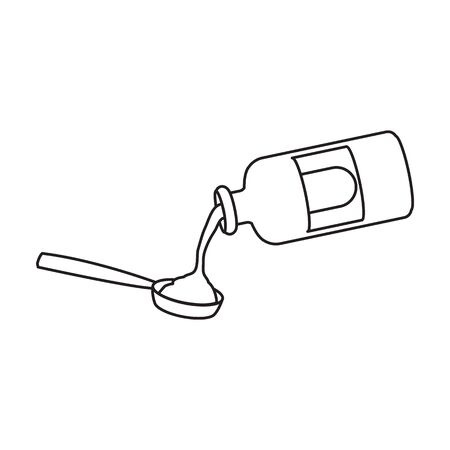 Bottle of syrup vector icon.Outline vector icon isolated on white background bottle of syrup .のイラスト素材