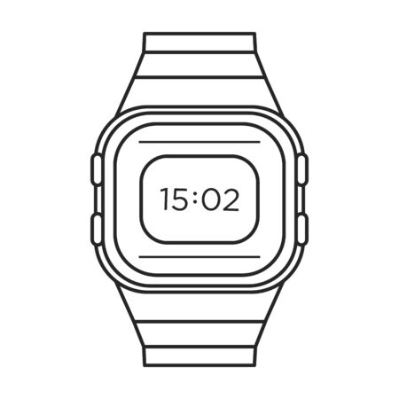 Watch wrist vector icon.Outline vector icon isolated on white background watch wrist.のイラスト素材