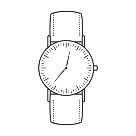 Watch wrist vector icon.Outline vector icon isolated on white background watch wrist.のイラスト素材