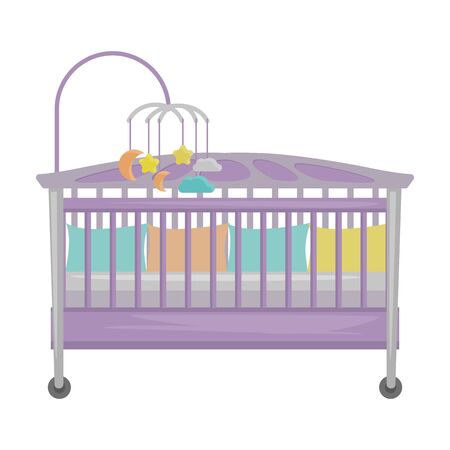 Crib vector icon.Cartoon vector icon isolated on white background crib.のイラスト素材