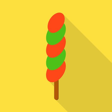 Vector illustration of lollipop and yellow sign. Graphic of lollipop and spiral stock vector illustration.のイラスト素材
