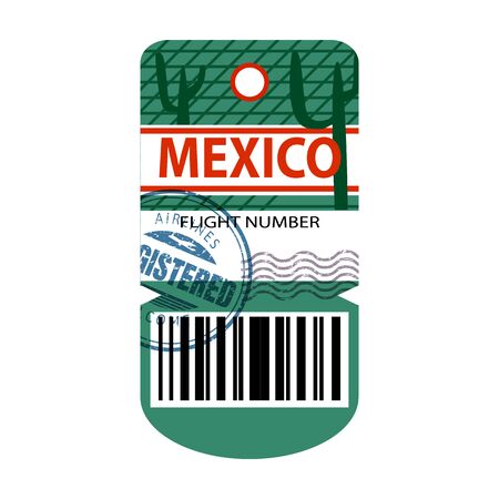 Baggage tag vector icon.Cartoon vector icon isolated on white background baggage tag.のイラスト素材