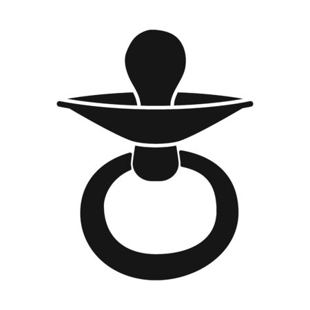 Vector design of pacifier and rubber. Web element of pacifier and pink stock symbol for web.のイラスト素材