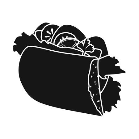 Vector illustration of hoagie and burger icon. Graphic of hoagie and bun stock symbol for web.のイラスト素材