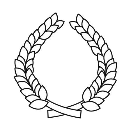 Vector design of wreath and wheat sign. Collection of wreath and circle vector icon for stock.のイラスト素材