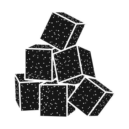 Vector design of cube and cane symbol. Graphic of cube and sugar vector icon for stock.のイラスト素材