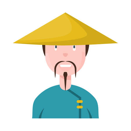 Isolated object of vietnamese and portrait symbol. Set of vietnamese and costume stock vector illustration.のイラスト素材