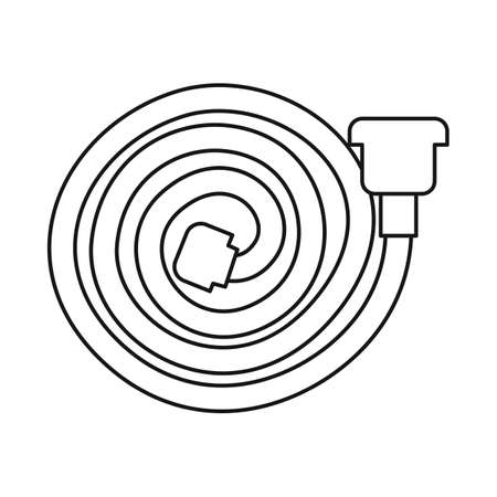 Vector illustration of hose and fireman icon. Set of hose stock vector illustration.のイラスト素材