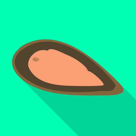 Oyster vector icon.Flat vector icon isolated on white background oyster.のイラスト素材