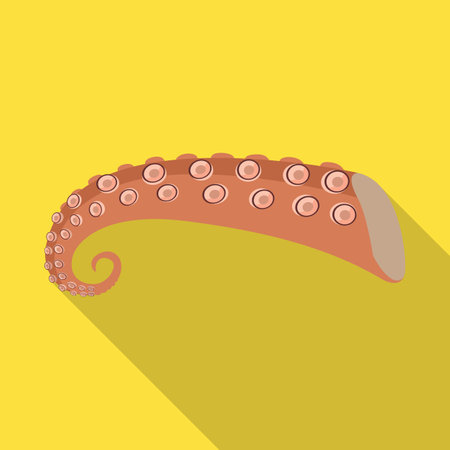 Octopus vector icon.Flat vector icon isolated on white background octopus.のイラスト素材