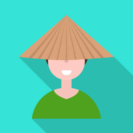 Vector design of vietnamese and portrait. Collection of vietnamese and costume vector icon for stock.のイラスト素材