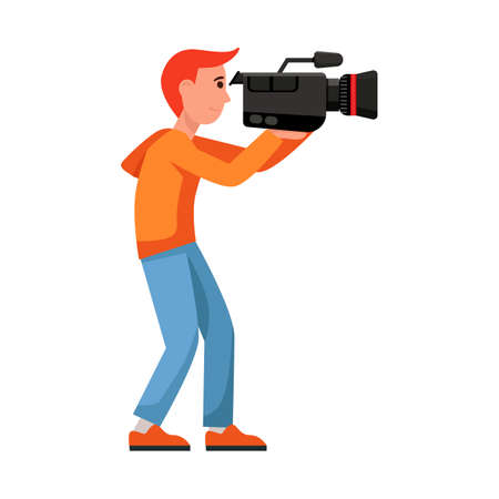 Vector design of camera and operator sign. Web element of camera and video stock symbol for web.のイラスト素材