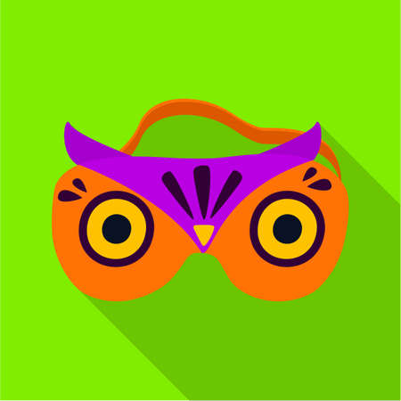 Sleep mask vector flat icon. Vector illustration mask for eye on white background. Isolated flat illustration icon of sleep accessory .のイラスト素材