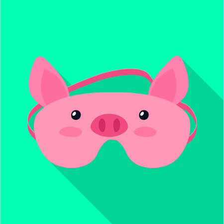 Sleep mask vector flat icon. Vector illustration mask for eye on white background. Isolated flat illustration icon of sleep accessory .のイラスト素材