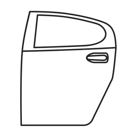 Car door vector outline icon. Vector illustration car on door white background. Isolated outline illustration icon of auto detail.のイラスト素材