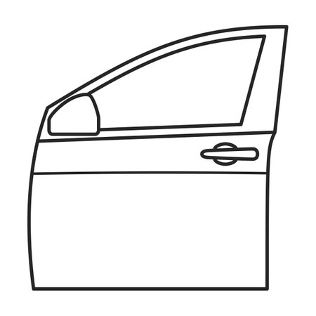 Car door vector outline icon. Vector illustration car on door white background. Isolated outline illustration icon of auto detail.のイラスト素材