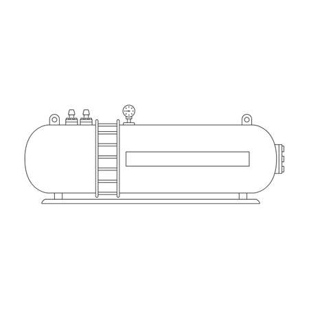 Gas cylinder vector outline icon. Vector illustration lpg on wite background. Isolated outline illustration icon of gas cylinder.のイラスト素材