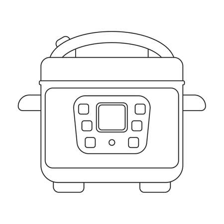 Slow cooker vector icon.Outline vector icon isolated on white background slow cooker.のイラスト素材