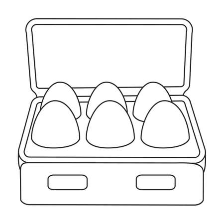 Egg chicken vector outline icon. Vector illustration farm food on white background. Isolated outline illustration icon of egg chicken.のイラスト素材