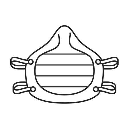 Mask medical vector outline icon. Vector illustration mask medical on white background. Isolated outline illustration icon of pr.otection fase.のイラスト素材