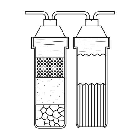 Filtration tank vector icon.Outline vector icon isolated on white background filtration tank.のイラスト素材