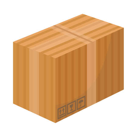 Isolated object of box and cardboard icon. Web element of box and brown vector icon for stock.のイラスト素材